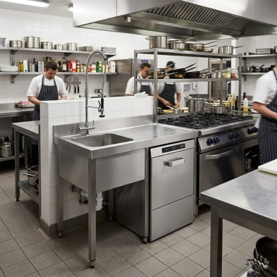 Fregadero para lavavajillas 100 o 140 x 55 cm -1 o 2 pozas