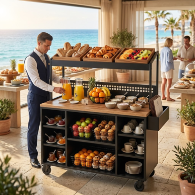 Carro servicio buffet 124 cm con estante 19-P90940