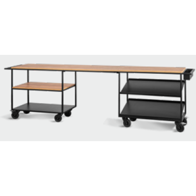 Carros de servicio buffet 90 cm estante inclinado