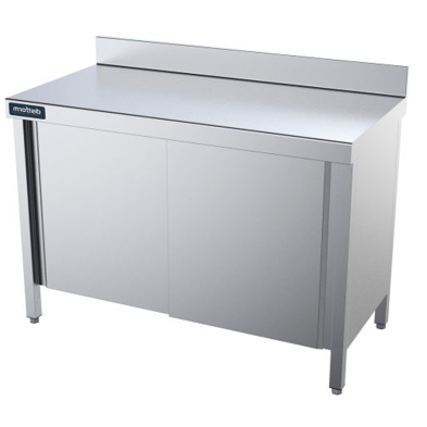 Mesa acero inox mural puertas fondo 60 - Largo de 80 a 280 cm