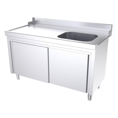 Mesa  prelavado mural con cubeta y puertas