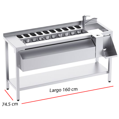 Mesa elaboración combinados con grifo