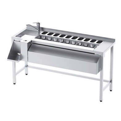 Mesa coctelera 10 cubetas GN 1/9 - 160 cm