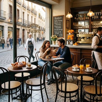 Silla de bar económica con asiento rejilla Guareña.