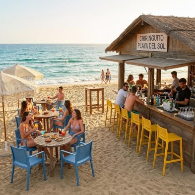 Taburete apilable de terraza