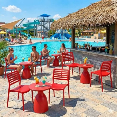 Silla de terraza apilable cómoda en polipropileno MIJAS