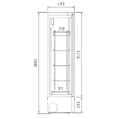 Congelador con puerta cristal de exposición DECVF-17