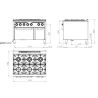 Cocina a gas 6 Fuegos 59.4 Kw con horno electrico 5 Kw