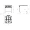 Cocina de 4 fogones a gas 09-C4F900HE