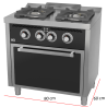 Cocina de 2 fogones a gas 09-C2F600HE