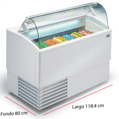 Vitrina de helados cristal curvo Isetta