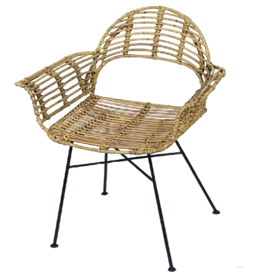Sillón terraza de bar con asiento en rattan -Cucalon