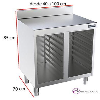 Mueble con cuerpo de guías encimera mural desde 40 cm x 70 fondo