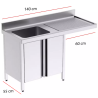 Fregadero con puerta y hueco lavavasos