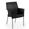 Sillón Marbella apilable color negro con estructura de aluminio.