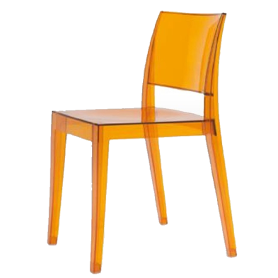 Silla de policarbonato transparente Lagos color rojo