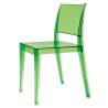 Silla de policarbonato transparente Lagos color verde.