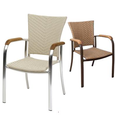 Sillón de aluminio con rattan Dortmund