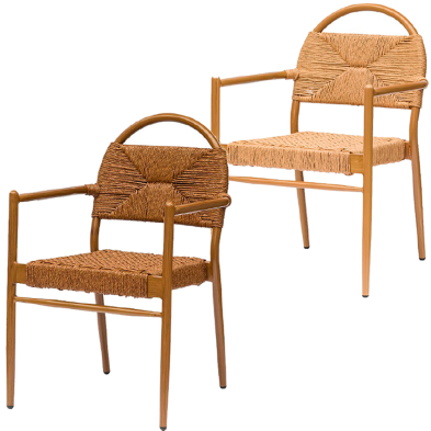 Sillón trenzado con estructura de aluminio CAZO