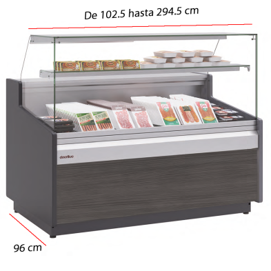 Vitrina carnicera o charcutera cristal recto | Hosdecora
