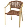Sillon Brasil estructura imitación caña con cuerda color marrón.