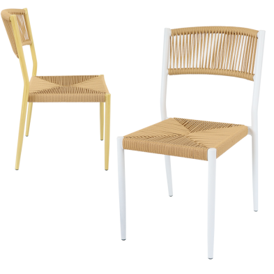 Silla Gena con respaldo de cuerda para salon comedor