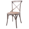 Silla de olmo con asiento de rattan.