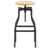Taburete Sochi industrial regulable de metal y madera | Hosdecora