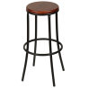 Taburete alto con asiento de madera maciza.