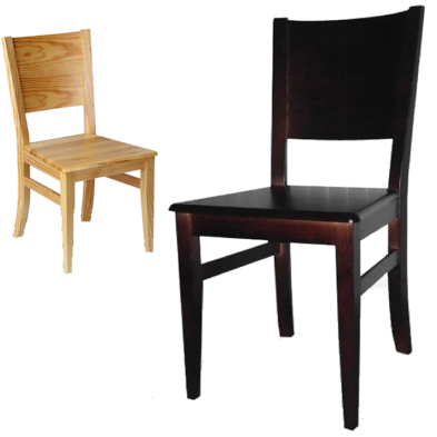 Silla clásica de pino para cafetería.