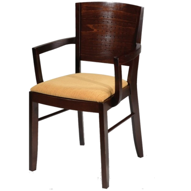 Silla Liver de madera de haya con reposabrazos.