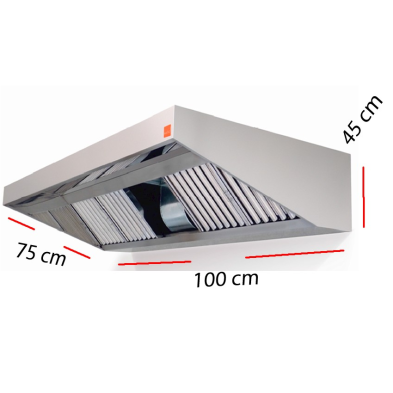 Campana industrial inox ECO PLUS con motor de 100 x 75 cm