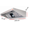 Campana industrial ECO PLUS de 250 x 75 cm con motor