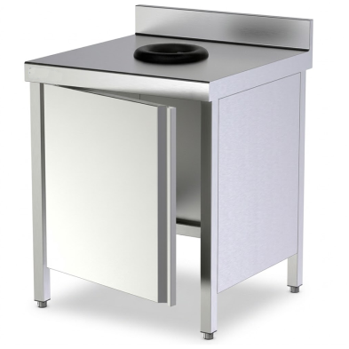 Mesa con puerta y agujero para desperdicios