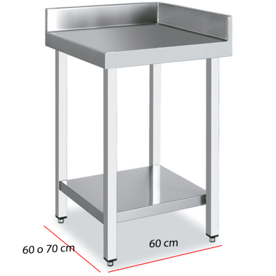 Mesa angular acero inoxidable con estante