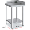 Mesa angular acero inoxidable con estante