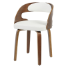 Sillon Loa tapizado blanco y madera