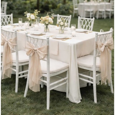 Silla Tren apilable de polipropileno blanco para catering y eventos