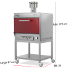 Horno de carbón Pujadas Oven 140 con carro abierto de acero inoxidable