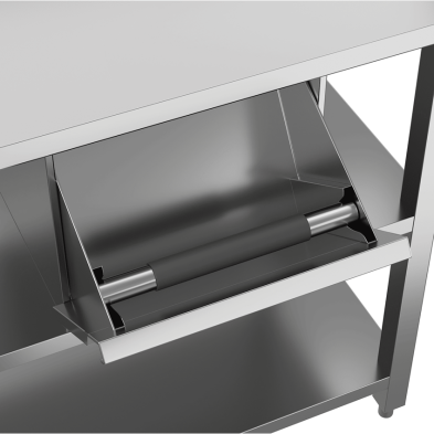 Mueble cafetero largo de acero inoxidable AISI 304 100x60x104 cm