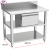 Mueble cafetero de 200 cm para barra de bar y cafetería