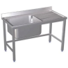 Fregadero profesional 1200x600 con seno derecho y escurridor derecha