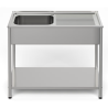 Fregadero industrial 1 seno con escurridor y estante 800x500