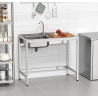 Fregadero compacto 800x500 con escurridor para cocina profesional