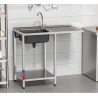 Fregadero profesional 1000x500 de acero inoxidable AISI 304