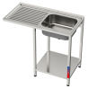 Fregadero industrial 1 seno con escurridor y hueco para lavavasos