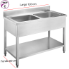 gadero profesional de acero inoxidable con dos cubas 450x450x280