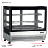 Expositor refrigerado de mostrador con puertas correderas de cristal