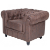 Sillón Chester de diseño con estructura de madera y tapizado similpiel