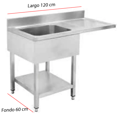 Fregadro con Hueco Lavavajillas 1 Cuba- Estante 61-FRE126EZL+